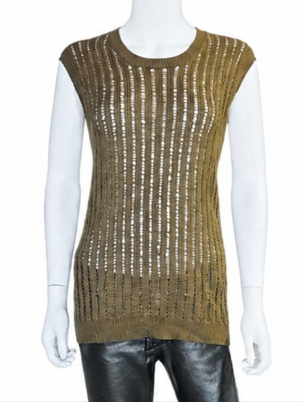 UMA WANG | Cashmere Silk Open Knit Sleeveless Top Vest in Size Large - Picture 3 of 8